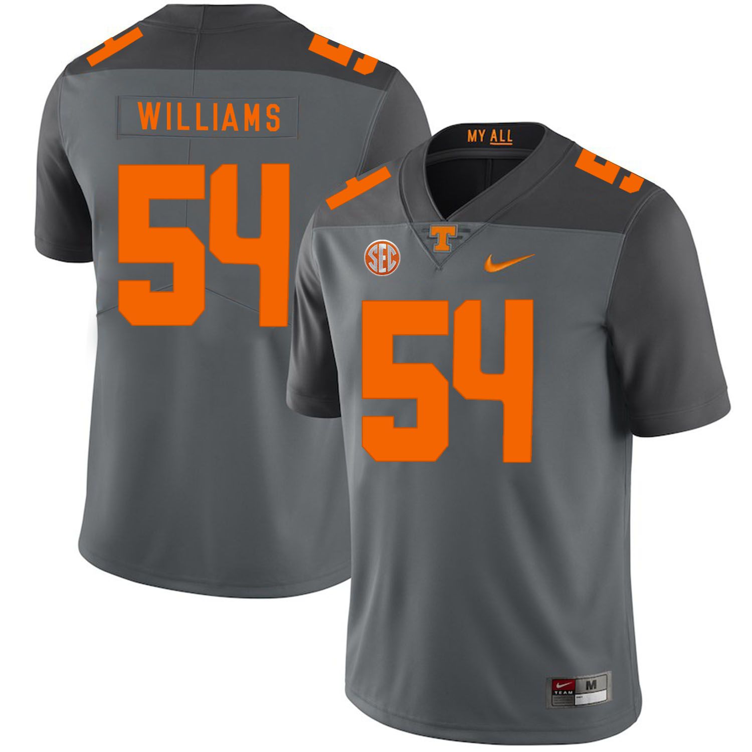 Men Tennessee Volunteers #54 Willians Grey Customized NCAA Jerseys